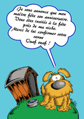 F&ecirc;te d'anniversaire avec un chien rigolo